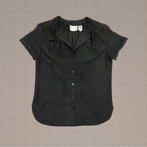 Vintage Puccini Gold Black Retro Semi Sheer Lightweight Short Sleeve Blouse Top